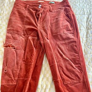 Anthropologie Copper distressed Corduroy Pants Casual Style